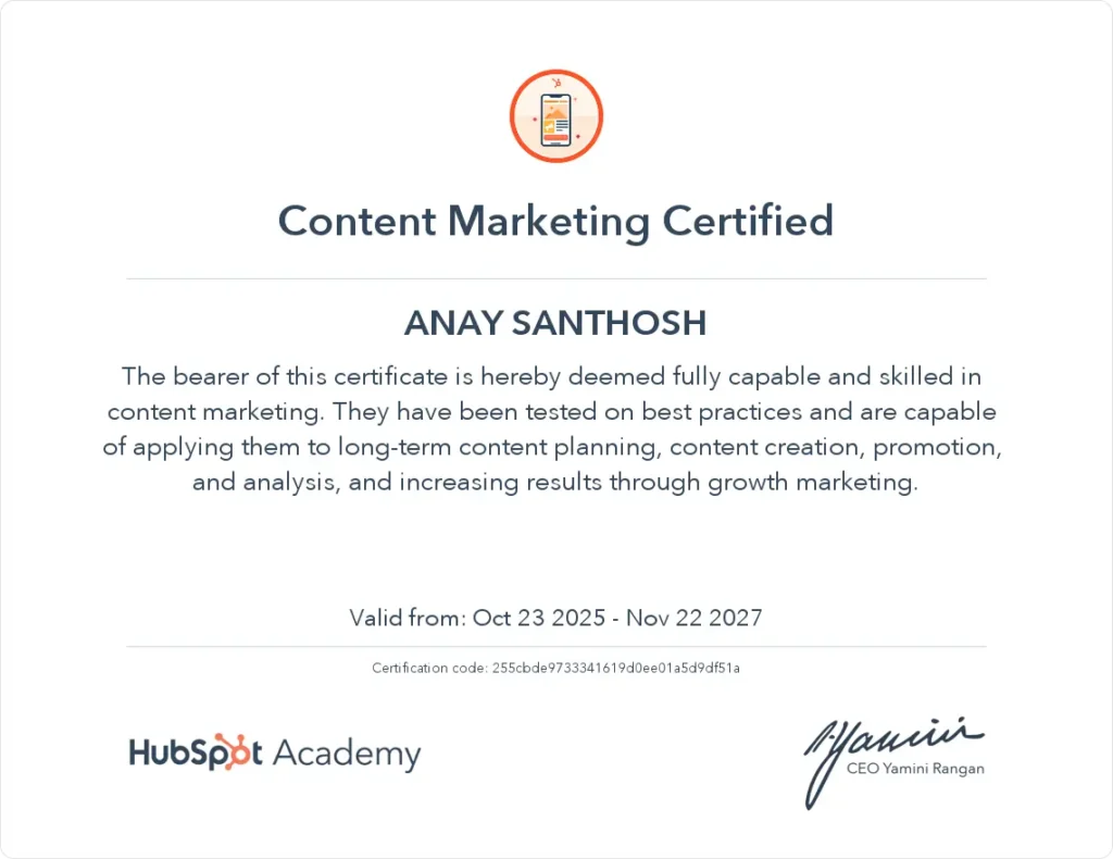 hubspot certified freelance digital marketing analyst in malappuram